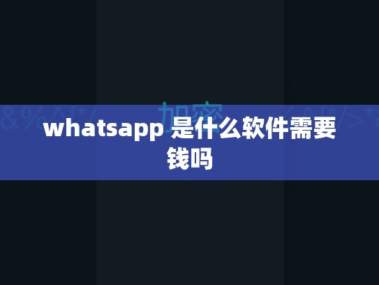 whatsapp 是什么软件需要钱吗