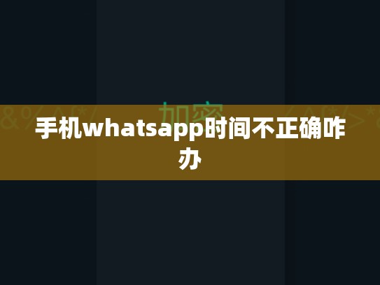 手机whatsapp时间不正确咋办