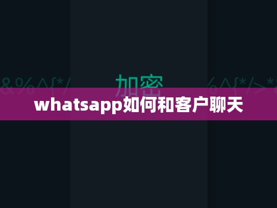 whatsapp如何和客户聊天