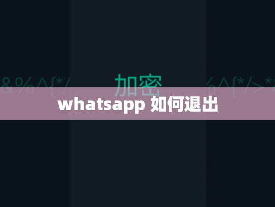 whatsapp 如何退出