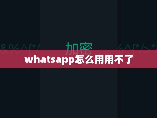 whatsapp怎么用用不了