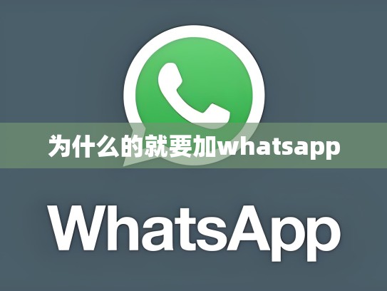 为什么的就要加whatsapp
