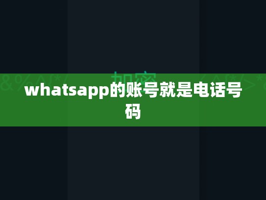whatsapp的账号就是电话号码