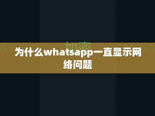 为什么whatsapp一直显示网络问题