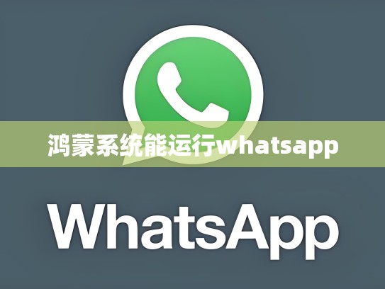 鸿蒙系统能运行whatsapp