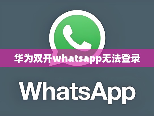 华为双开whatsapp无法登录