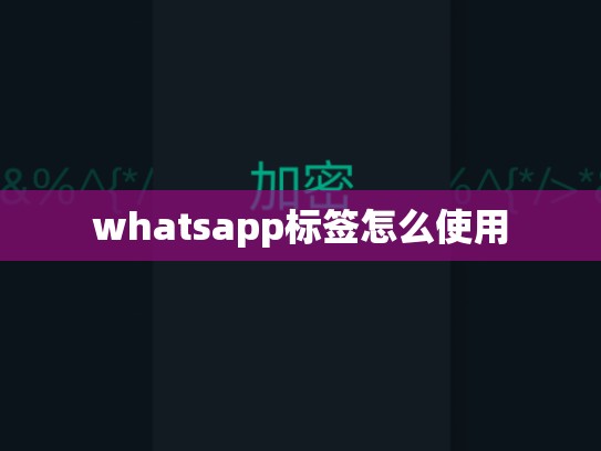 whatsapp标签怎么使用