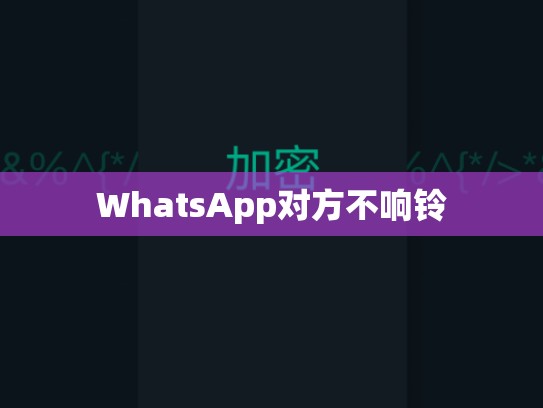WhatsApp对方不响铃