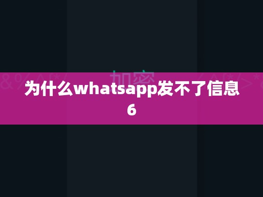 为什么whatsapp发不了信息6