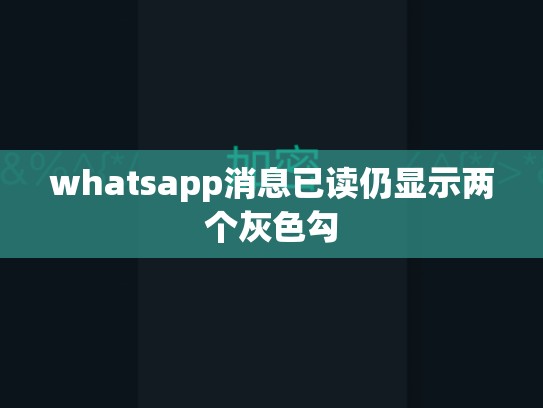 whatsapp消息已读仍显示两个灰色勾