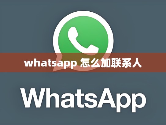 whatsapp 怎么加联系人