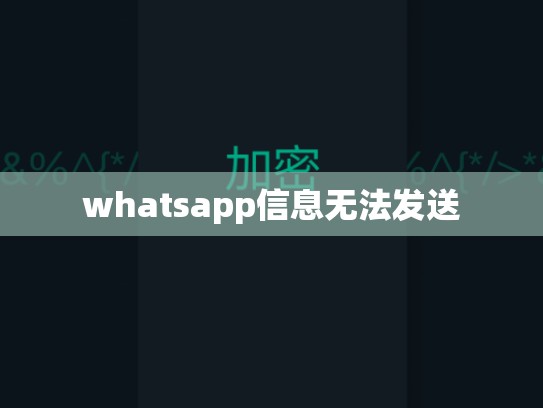 whatsapp信息无法发送