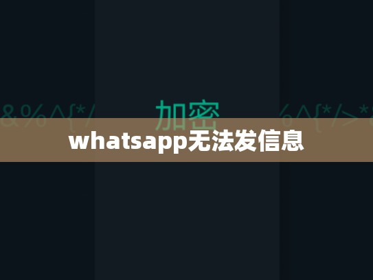 whatsapp无法发信息