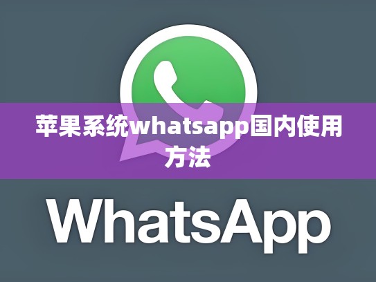 苹果系统whatsapp国内使用方法