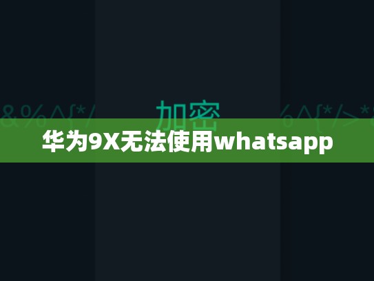 华为9X无法使用whatsapp