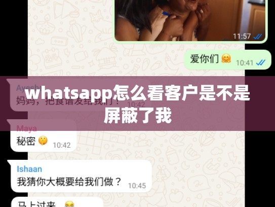 whatsapp怎么看客户是不是屏蔽了我