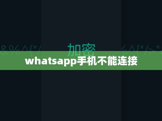 whatsapp手机不能连接