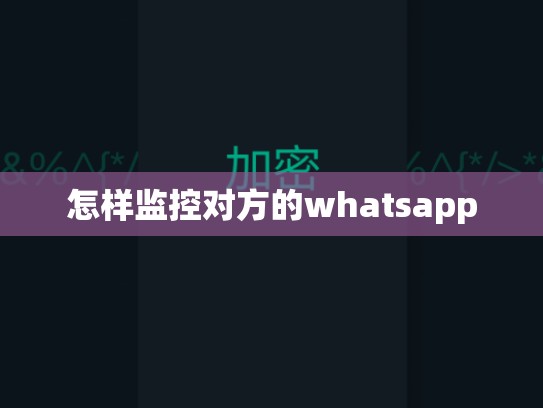 怎样监控对方的whatsapp