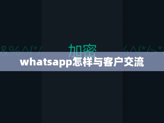 whatsapp怎样与客户交流
