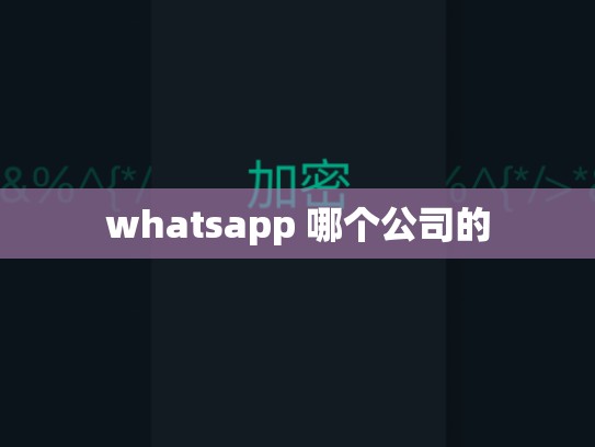 whatsapp 哪个公司的