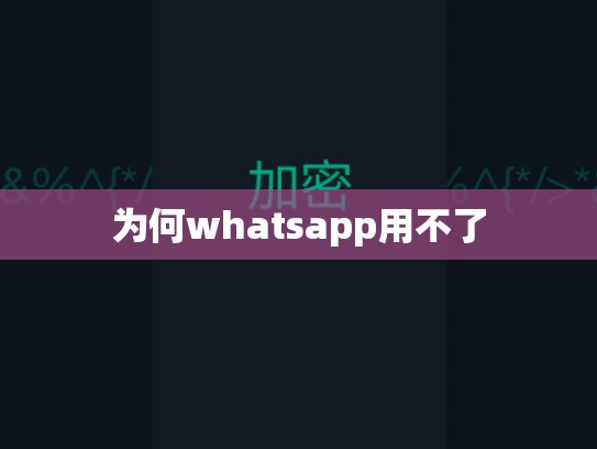 为何whatsapp用不了