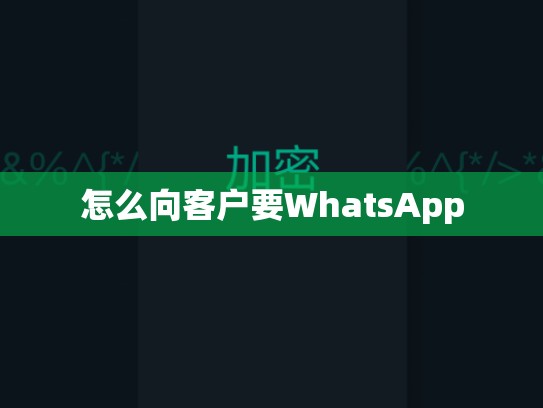 怎么向客户要WhatsApp