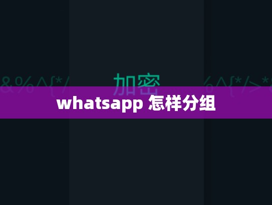 whatsapp 怎样分组