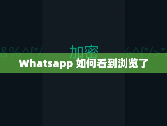 Whatsapp 如何看到浏览了