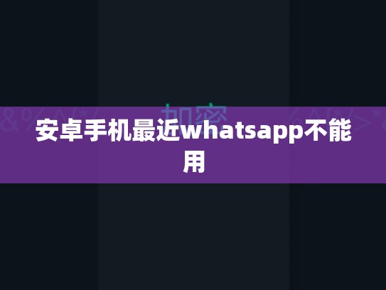 安卓手机最近whatsapp不能用