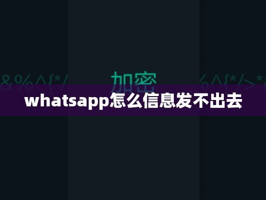 whatsapp怎么信息发不出去