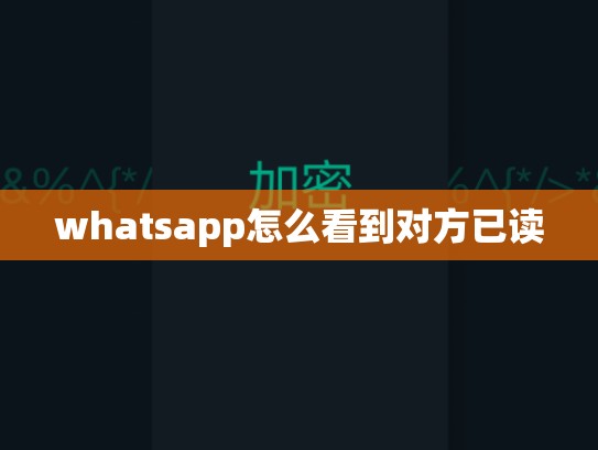 whatsapp怎么看到对方已读