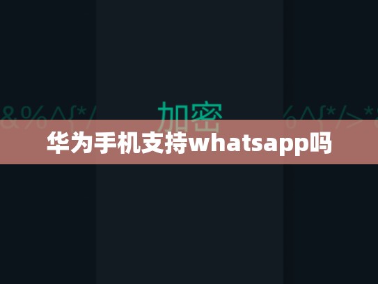 华为手机支持whatsapp吗