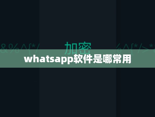 whatsapp软件是哪常用
