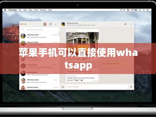 苹果手机可以直接使用whatsapp