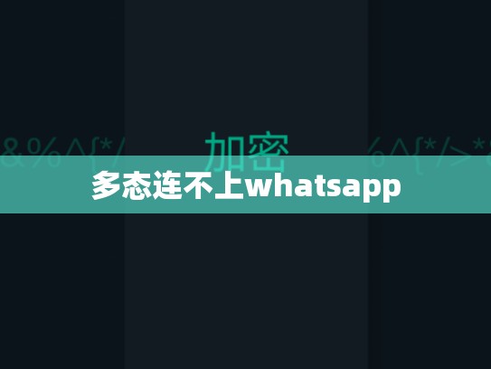 多态连不上whatsapp