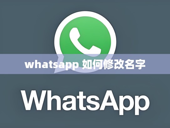 whatsapp 如何修改名字