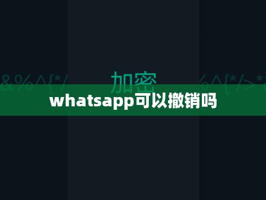 whatsapp可以撤销吗