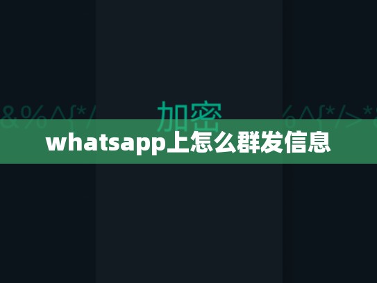 whatsapp上怎么群发信息