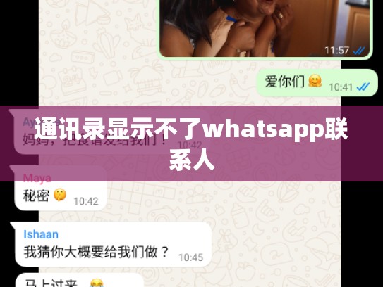 通讯录显示不了whatsapp联系人