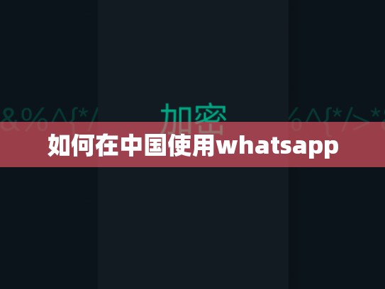 如何在中国使用whatsapp