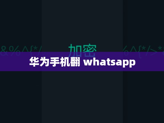 华为手机翻 whatsapp