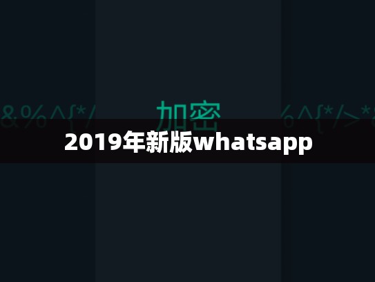 2019年新版whatsapp