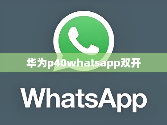 华为p40whatsapp双开