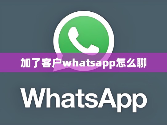 加了客户whatsapp怎么聊