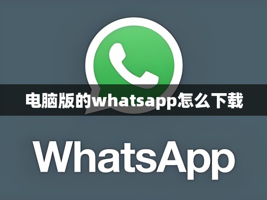电脑版的whatsapp怎么下载
