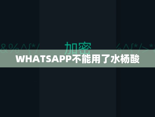 WHATSAPP不能用了水杨酸