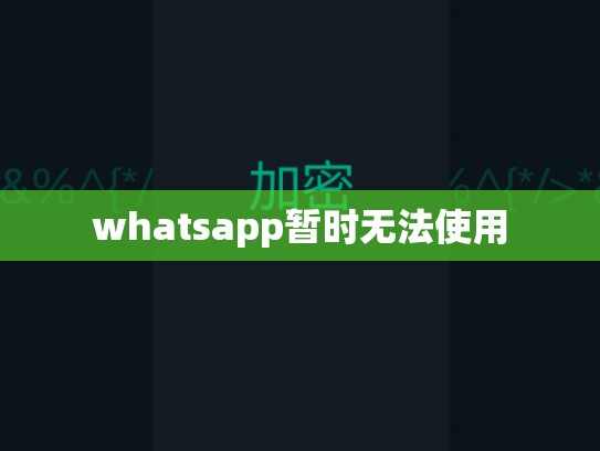 whatsapp暂时无法使用