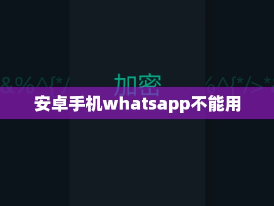 安卓手机whatsapp不能用