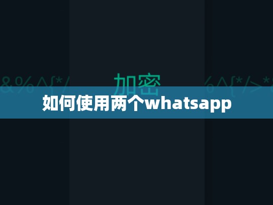 如何使用两个whatsapp