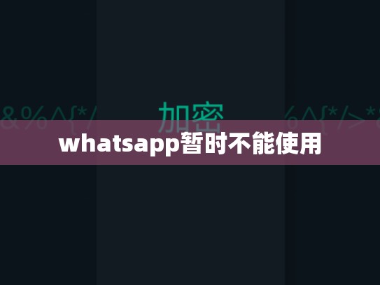 whatsapp暂时不能使用